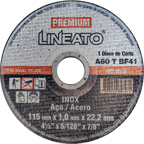 Disco Aco Inox Itambe 4.1/2''X5/128''X7/8'' Lineato - Fino 1,0Mm Disco Aco Inox Itambe 4.1/2''X5/128''X7/8'' Lineato - Fino 1,0Mm