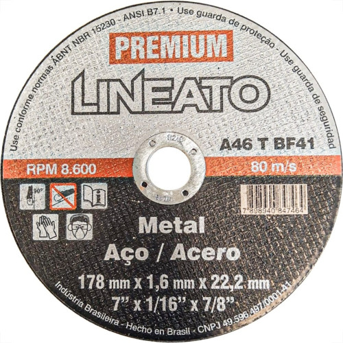 Disco Aco Inox Itambe 7''X1/16''X7/8'' Lineato 7467- Fino 1,6Mm - Kit C/10 Pecas Disco Aco Inox Itambe 7''X1/16''X7/8'' Lineato 7467- Fino 1,6Mm - Kit C/10 Pecas