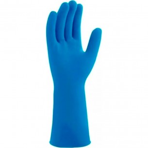 Luva Borracha Mucambo Azul Pro 137 Lisa Antiderrapante - 6-P - Kit C/10 Pecas