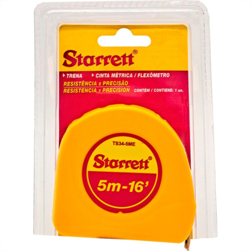 Trena Starrett Amarela Com Trava 5Mx16Mm - Kts34-5Me-S Trena Starrett Amarela Com Trava 5Mx16Mm - Kts34-5Me-S