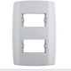 Placa Conjunto Modular Slim 4X2 - 2 Modulos Separados Horizontais Com Suporte 82080 Placa Conjunto Modular Slim 4X2 - 2 Modulos Separados Horizontais Com Suporte 82080