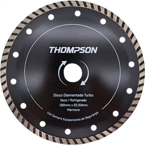 Disco Diamantado Thompson Turbo Seco / Refrigerado 180Mm X 22,23Mm - 7'' - 867 Disco Diamantado Thompson Turbo Seco / Refrigerado 180Mm X 22,23Mm - 7'' - 867