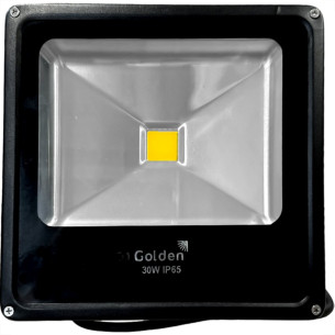 Refletor De Led Golden Fit Preto 30W. 2700K Amarelo