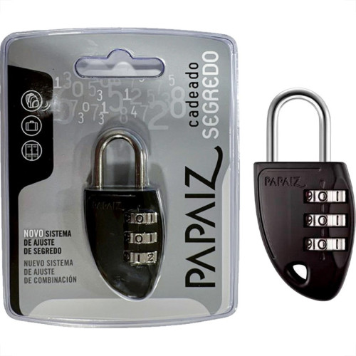 Cadeado Para Mala Papaiz Com Segredo Cs23 Preto Cadeado Para Mala Papaiz Com Segredo Cs23 Preto