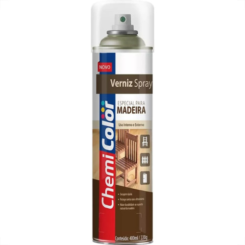 Spray Chemicolor Verniz Madeira Imbuia 400Ml/220G. Spray Chemicolor Verniz Madeira Imbuia 400Ml/220G.