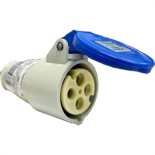 Acoplamento Industrial Femea Steck Newkon 3 Polos+Terra 200V. A 250V. 32A. Azul N4259