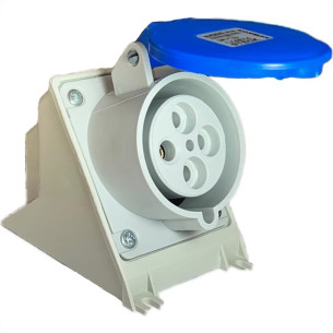Tomada Industrial Sobrepor Steck Newkon 3 Polos+Terra 200V. A 250V. 16A. Azul - N4009