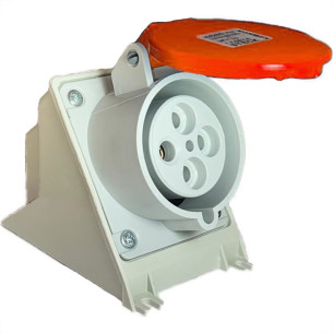 Tomada Industrial Sobrepor Steck Newkon 3 Polos+Terra 380V. A 440V. 32A. Vermelha - N4206