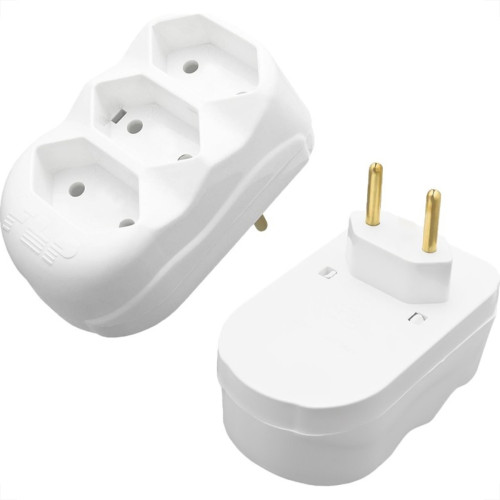 Pino 3 Saidas Flp Reto 2 Polos 10A. Branco - Kit C/10 Pecas Pino 3 Saidas Flp Reto 2 Polos 10A. Branco - Kit C/10 Pecas
