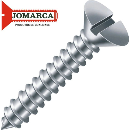 Parafuso Auto Atarraxante Chata Fenda Jomarca 4,2 X 13 - Kit C/5 Centos