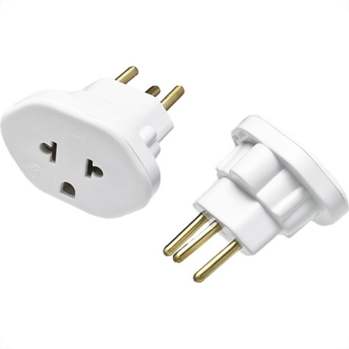 Pino Adaptador Flp Universal 2 Polos+Terra 10A. Branco - Kit C/10 Pecas
