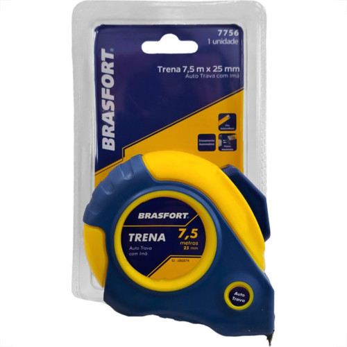 Trena Brasfort Emborrachada Auto Trava E Ima 7,5Mx25Mm - 7756 Trena Brasfort Emborrachada Auto Trava E Ima 7,5Mx25Mm - 7756
