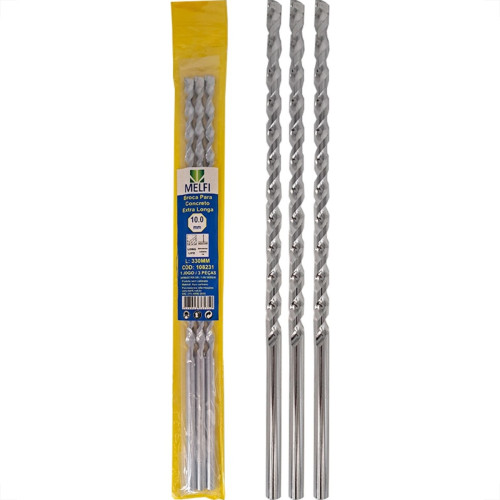 Broca Widea Extra Longa Melfi 10 Mm - Kit C/3 Pecas Broca Widea Extra Longa Melfi 10 Mm - Kit C/3 Pecas