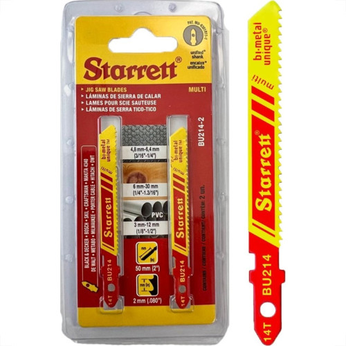 Serra Tico-Tico Lamina Starrett Multi Bi-Metal Com 2 Pecas Bu214-2 - 50Mm - 14T Serra Tico-Tico Lamina Starrett Multi Bi-Metal Com 2 Pecas Bu214-2 - 50Mm - 14T
