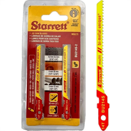 Serra Tico-Tico Lamina Starrett Multi Bi-Metal Com 2 Pecas Bu214S-2 - 50Mm - 14T * Serra Tico-Tico Lamina Starrett Multi Bi-Metal Com 2 Pecas Bu214S-2 - 50Mm - 14T *