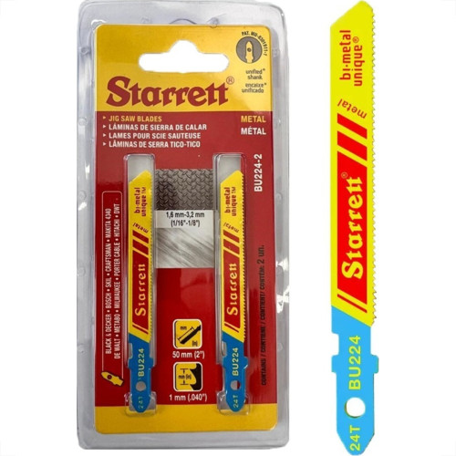 Serra Tico-Tico Lamina Starrett Metal Bi-Metal Com 2 Pecas Bu224-2 - 50Mm - 24T Serra Tico-Tico Lamina Starrett Metal Bi-Metal Com 2 Pecas Bu224-2 - 50Mm - 24T