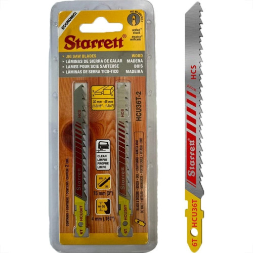 Serra Tico-Tico Lamina Starrett Madeira Bi-Metal Com 2 Pecas Hcu36T-2 - 75Mm - 6T Serra Tico-Tico Lamina Starrett Madeira Bi-Metal Com 2 Pecas Hcu36T-2 - 75Mm - 6T