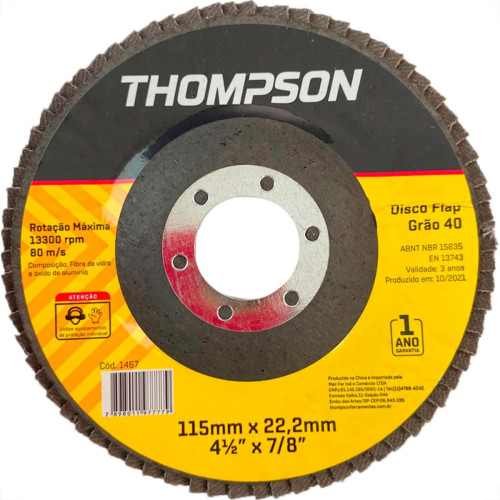 Disco Flap Thompson 4.1/2'' - Grao 40 Disco Flap Thompson 4.1/2'' - Grao 40