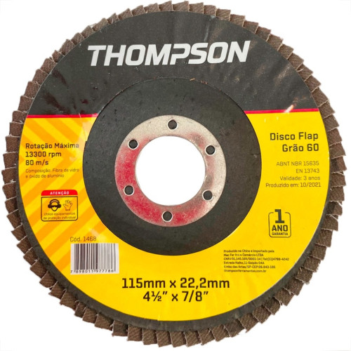 Disco Flap Thompson 4.1/2'' - Grao 60 Disco Flap Thompson 4.1/2'' - Grao 60