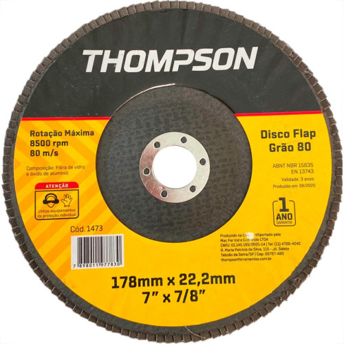 Disco Flap Thompson 7'' - Grao 80 Disco Flap Thompson 7'' - Grao 80