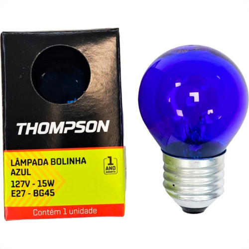 Lampada Colorida Thompson 15Wx127V. Azul - Kit C/10 Pecas Lampada Colorida Thompson 15Wx127V. Azul - Kit C/10 Pecas