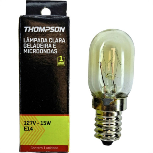Lampada Para Geladeira/Fogao/Lustre Thompson 15Wx127V. Clara E-14 - Kit C/10 Pecas Lampada Para Geladeira/Fogao/Lustre Thompson 15Wx127V. Clara E-14 - Kit C/10 Pecas