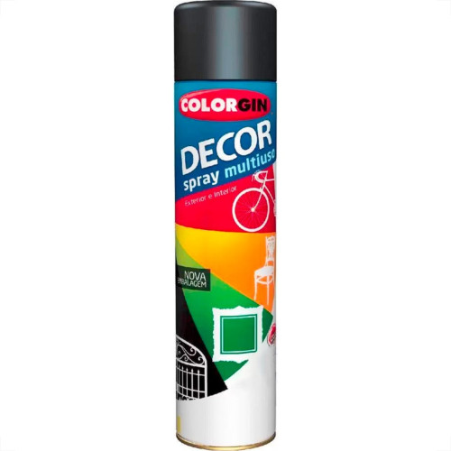 Spray Colorgin Decor Preto Fosco 360Ml 8711 Spray Colorgin Decor Preto Fosco 360Ml 8711