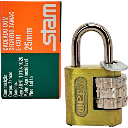 Cadeado Stam Com Segredo 25 Mm Cadeado Stam Com Segredo 25 Mm