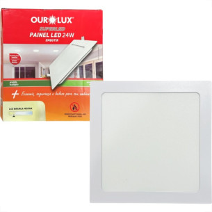 Plafon Led Embutir Ourolux 24W. Quadrado 2700K. 1890Lm