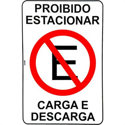 Placa Look 20X30Cm (Proibido Estacionar Carga/Descarga) - Kit C/5 Pecas Placa Look 20X30Cm (Proibido Estacionar Carga/Descarga) - Kit C/5 Pecas