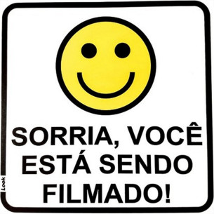 Placa Look 15X15Cm (Sorria Voce Esta Sendo Filmado) . / Kit C/ 5 Peca