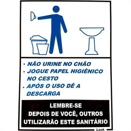 Placa Look 15X20Cm (Sanitario Masculino Educativo) - Kit C/5 Pecas Placa Look 15X20Cm (Sanitario Masculino Educativo) - Kit C/5 Pecas