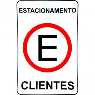 Placa Look 20X30Cm (Estacionamento Para Clientes) . / Kit C/ 5 Peca