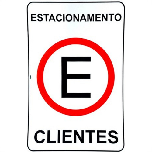 Placa Look 20X30Cm (Estacionamento Para Clientes) - Kit C/5 Pecas Placa Look 20X30Cm (Estacionamento Para Clientes) - Kit C/5 Pecas