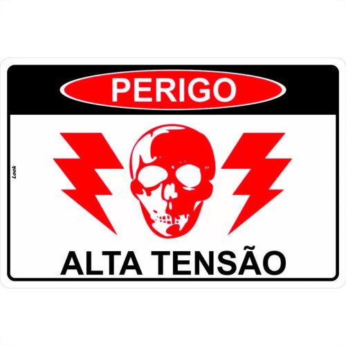 Placa Look 20X30Cm (Alta Tensao) - Kit C/5 Pecas Placa Look 20X30Cm (Alta Tensao) - Kit C/5 Pecas