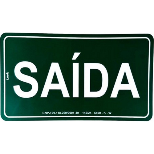 Placa Look 15X25Cm Fotoluminescente(Saida) - Kit C/5 Pecas Placa Look 15X25Cm Fotoluminescente(Saida) - Kit C/5 Pecas