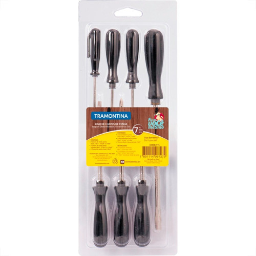 Chave Fenda/Phillips Tramontina Com 07 Pecas 43408/115 Chave Fenda/Phillips Tramontina Com 07 Pecas 43408/115