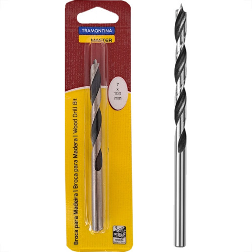 Broca Aco Carbono Madeira Tramontina 3 Pontas 7Mm - 43143/107 Broca Aco Carbono Madeira Tramontina 3 Pontas 7Mm - 43143/107