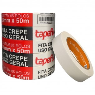 Fita Crepe Adere Uso Geral 423 - 24Mm X 50M . / Kit C/ 5 Peca