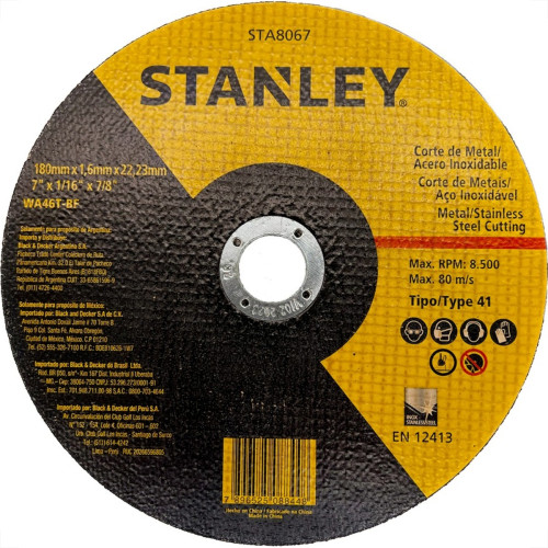 Disco Aco Inox Stanley 7''X1/16''X7/8'' - Fino 1,6Mm Disco Aco Inox Stanley 7''X1/16''X7/8'' - Fino 1,6Mm
