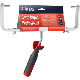 Garfo Atlas Duplo Profissional Ajustavel Para Rolo 30-45Cm Aluminio - At360/46