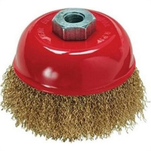 Escova De Aco Copo Para Esmerilhadeira Mtx Rosca 125Mm - M14