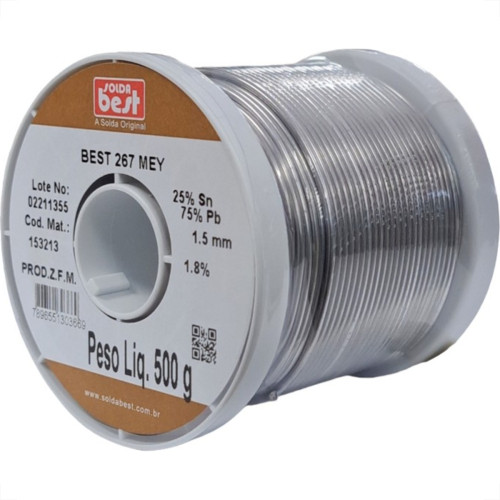 Solda Best Carretel 1,5Mm 267Mey - 500Gr. Marrom 153213 Solda Best Carretel 1,5Mm 267Mey - 500Gr. Marrom 153213