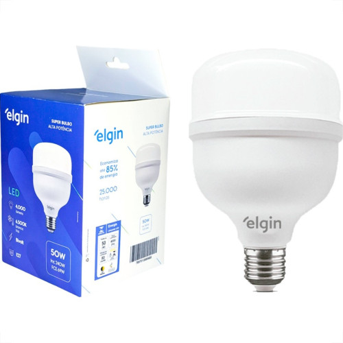 Lampada Led Alta Potencia Elgin 50W. 4000Lm Bivolt 6500K. - E27 Lampada Led Alta Potencia Elgin 50W. 4000Lm Bivolt 6500K. - E27