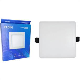 Plafon Led Embutir Elgin Quadrado 12W. 960Lm. 6500K. Bivolt Branco