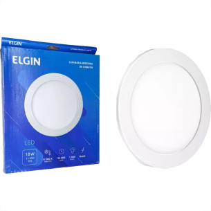 Plafon Led Embutir Elgin Redondo 18W. 1440Lm. 6500K. Bivolt Branco