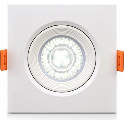 Spot Com Lampada Dicroica Led Elgin 5W. Quadrado Ip20 Mr16 Movel Branco Bivolt 400Lm 3000K. Spot Com Lampada Dicroica Led Elgin 5W. Quadrado Ip20 Mr16 Movel Branco Bivolt 400Lm 3000K.