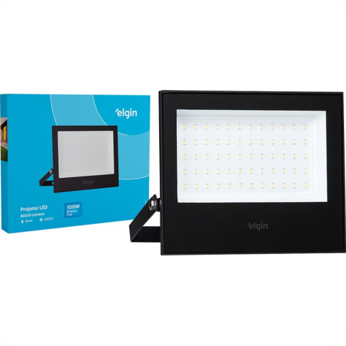 Refletor De Led Elgin 100W. 6500K. 8000Lm Ip65 Preto Bivolt Refletor De Led Elgin 100W. 6500K. 8000Lm Ip65 Preto Bivolt