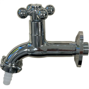 Torneira Jardim Metal Cromada Metrox 1130 Longa - C-33 - 1/2'' - Lite - 1/4 Volta