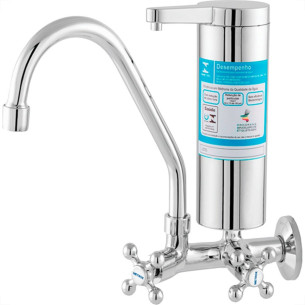 Torneira Bica Movel Filtro Metal Parede Com Bica E Filtro Abs Metrox - C-33